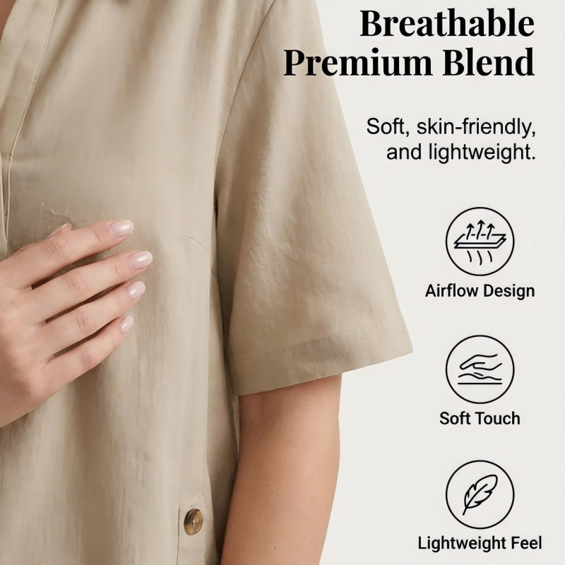 👕2-teiliges Set für Damen – Relaxte Passform, Polokragen, perfekt für den Sommer. ✨