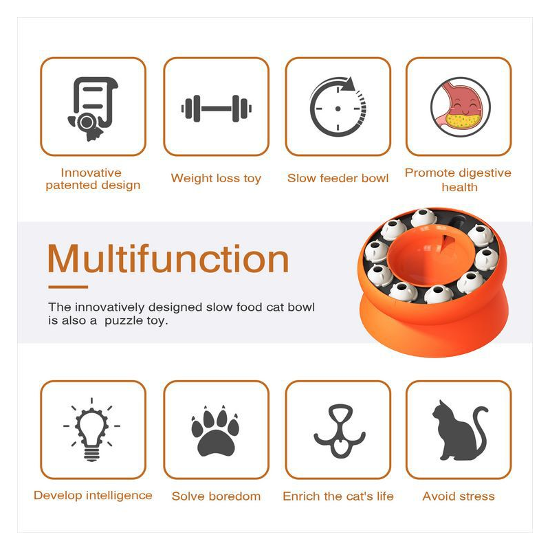 🐱 50% RABATT! 🧩 Puzzle-Futterschale für Katzen – Fördert langsames Fressen, reduziert Erbrechen & regt den Geist an – rutschfest & leicht zu reinigen 🐾