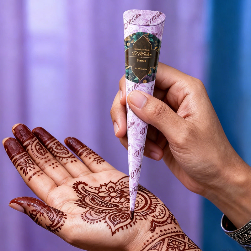🎨 50% RABATT! ✍️ Komplettes 3-Farben-Henna-Tattoo-Set – Natürlich, langanhaltend & perfekt für kreative Körperkunst zu Hause 🌸