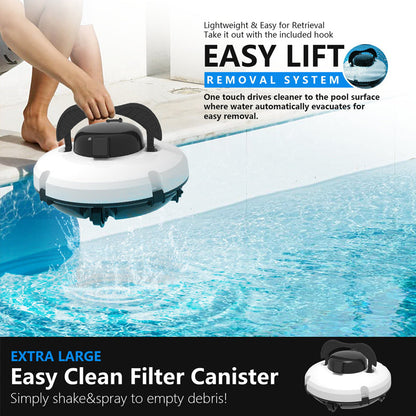 🤖🌊 Poolroboter mit starker Saugleistung – kabellos, intelligente Navigation, 1-Tasten-Start & leicht entleerbarer Filterkorb. 🔋🧹 50 % RABATT