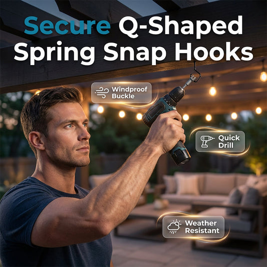 Q-förmige Springkarabiner – rostfrei, vielseitig & zuverlässig – ideal für Hängematten, Planen, Hunde & Outdoor-Ausrüstu