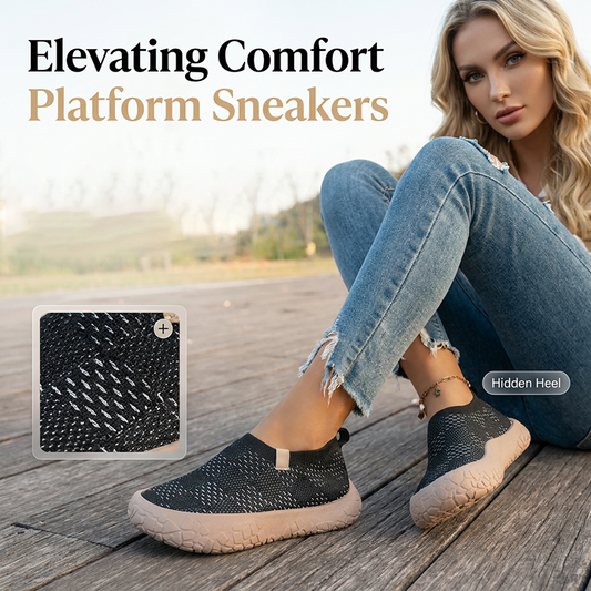Bequeme Plateau-Sneakers mit verstecktem Absatz