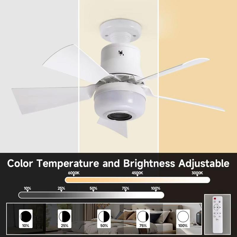 🍃Intelligenter Deckenventilator mit RGB-Beleuchtung & Bluetooth-Lautsprecher - 3 Stufen, Fernbedienung & E27-Sockel