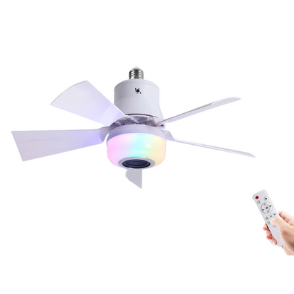 🍃Intelligenter Deckenventilator mit RGB-Beleuchtung & Bluetooth-Lautsprecher - 3 Stufen, Fernbedienung & E27-Sockel