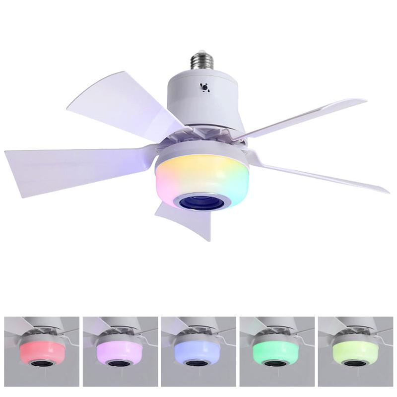 🍃Intelligenter Deckenventilator mit RGB-Beleuchtung & Bluetooth-Lautsprecher - 3 Stufen, Fernbedienung & E27-Sockel