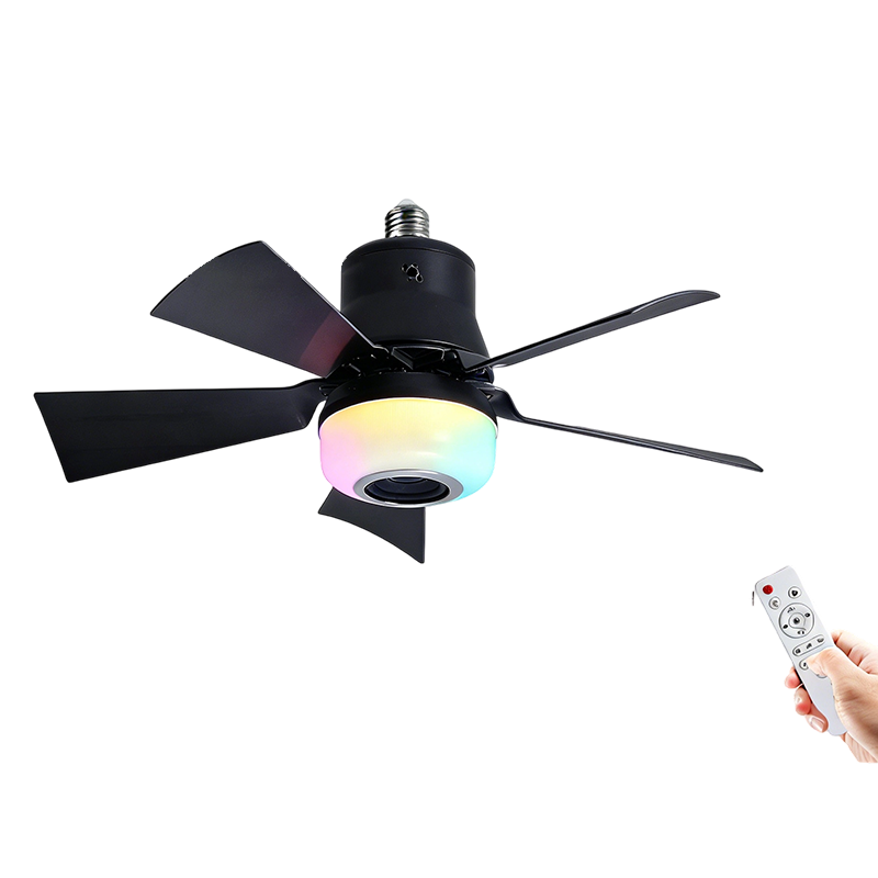 🍃Intelligenter Deckenventilator mit RGB-Beleuchtung & Bluetooth-Lautsprecher - 3 Stufen, Fernbedienung & E27-Sockel