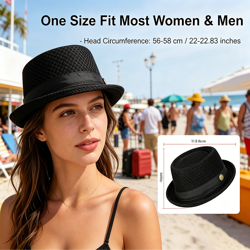 ✨50% RABATT!🎩Atmungsaktive Mesh Fedora Hut Sonnenschutzhut Herren Damen Leicht Outdoor Mütze
