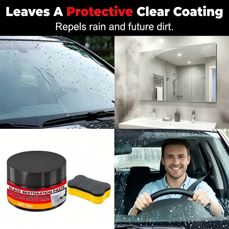 ✨Reparaturpaste für Kratzer im Autoglas mit Schwamm
