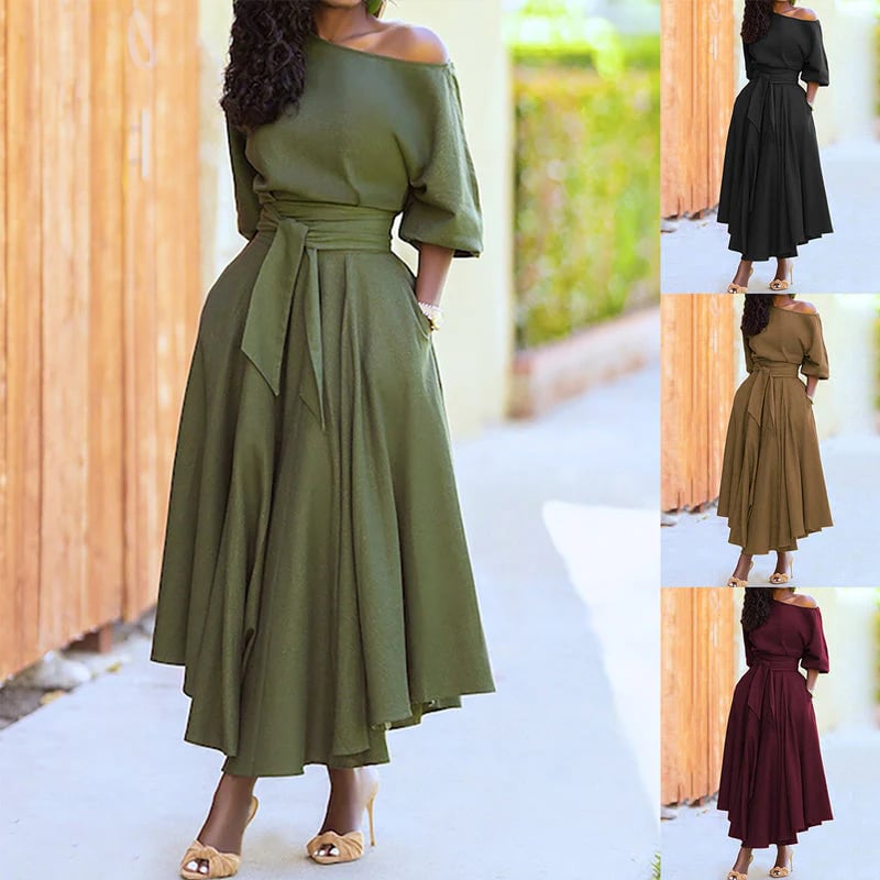 👗 LIMITED-TIME 50% RABATT! ✨ Elegantes Einfarbiges Kleid – Vielseitig, Büro, Feier ✨