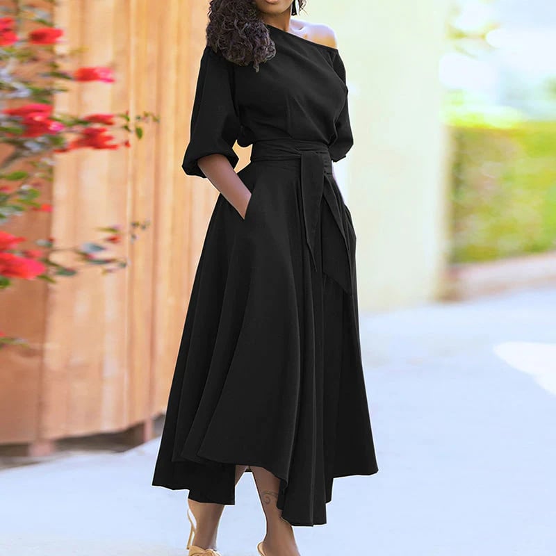👗 LIMITED-TIME 50% RABATT! ✨ Elegantes Einfarbiges Kleid – Vielseitig, Büro, Feier ✨