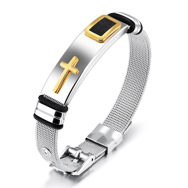 ✝️Herren Edelstahl Kreuz Armband