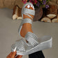 👠🌺Damen-Plateausandalen mit gewebtem Riemen