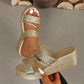 👠🌺Damen-Plateausandalen mit gewebtem Riemen
