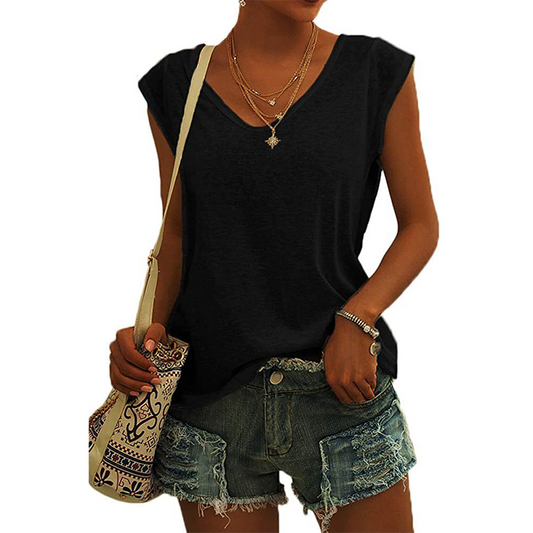 Lässiges Damen-Tanktop mit V-Ausschnitt und lockerer Passform