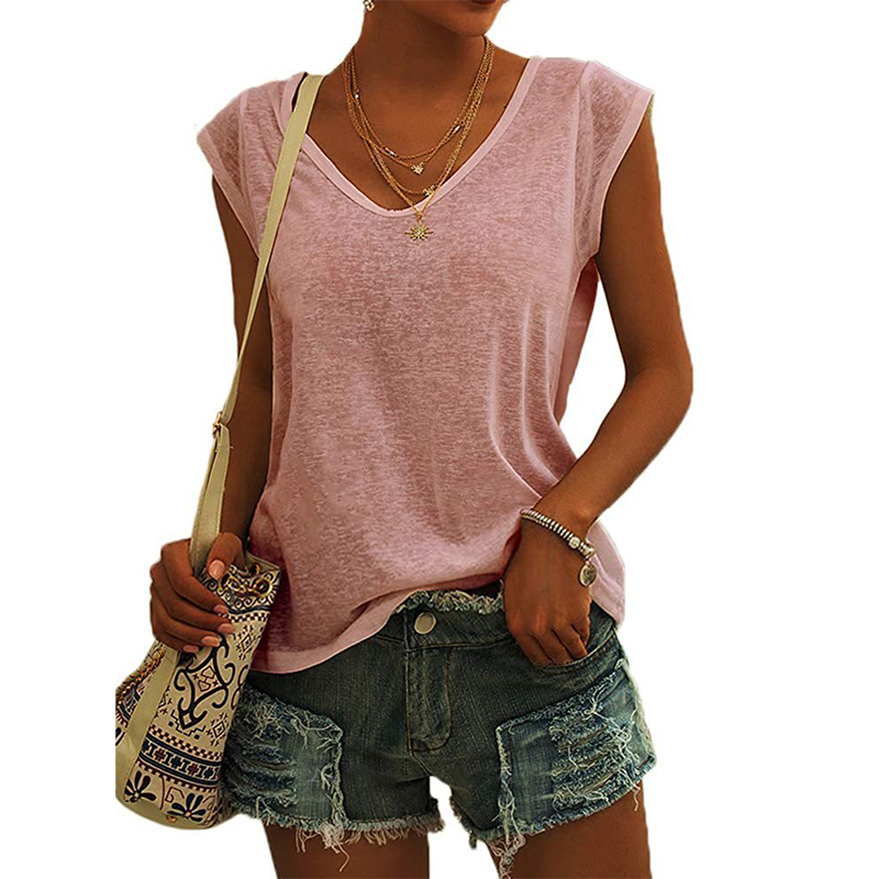 Lässiges Damen-Tanktop mit V-Ausschnitt und lockerer Passform