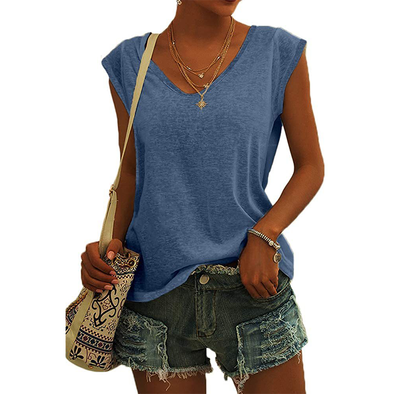 Lässiges Damen-Tanktop mit V-Ausschnitt und lockerer Passform