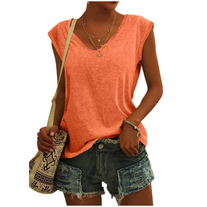 Lässiges Damen-Tanktop mit V-Ausschnitt und lockerer Passform