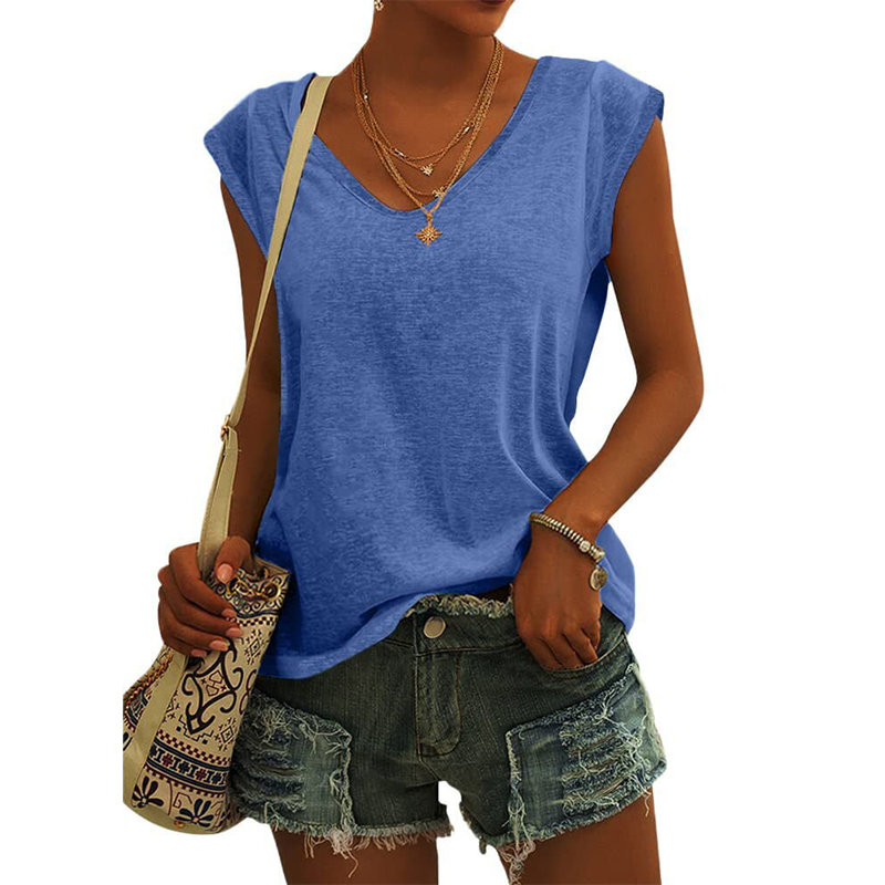 Lässiges Damen-Tanktop mit V-Ausschnitt und lockerer Passform