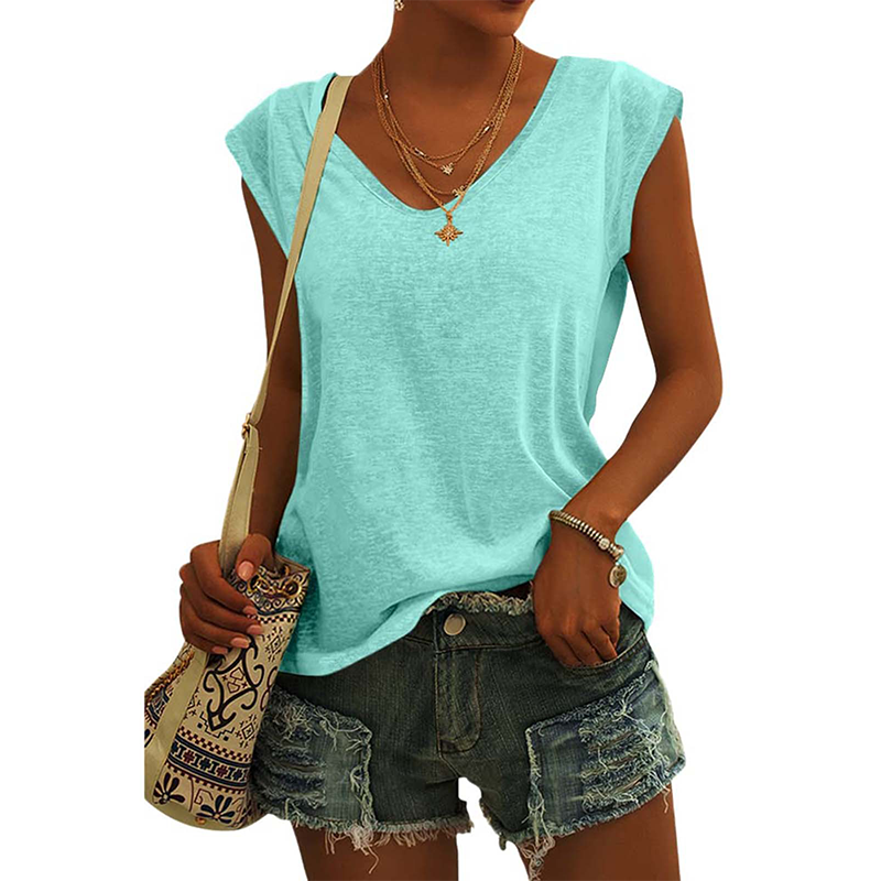 Lässiges Damen-Tanktop mit V-Ausschnitt und lockerer Passform