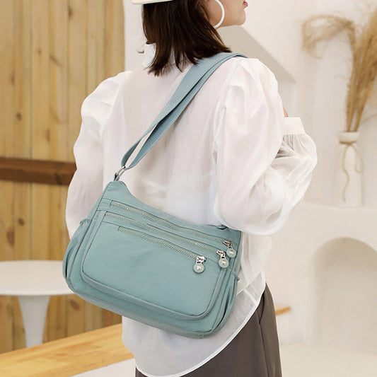 🎒2026 Neu Leichte Nylon-Umhängetasche 🧺 mit mehreren Fächern Alltagstasche