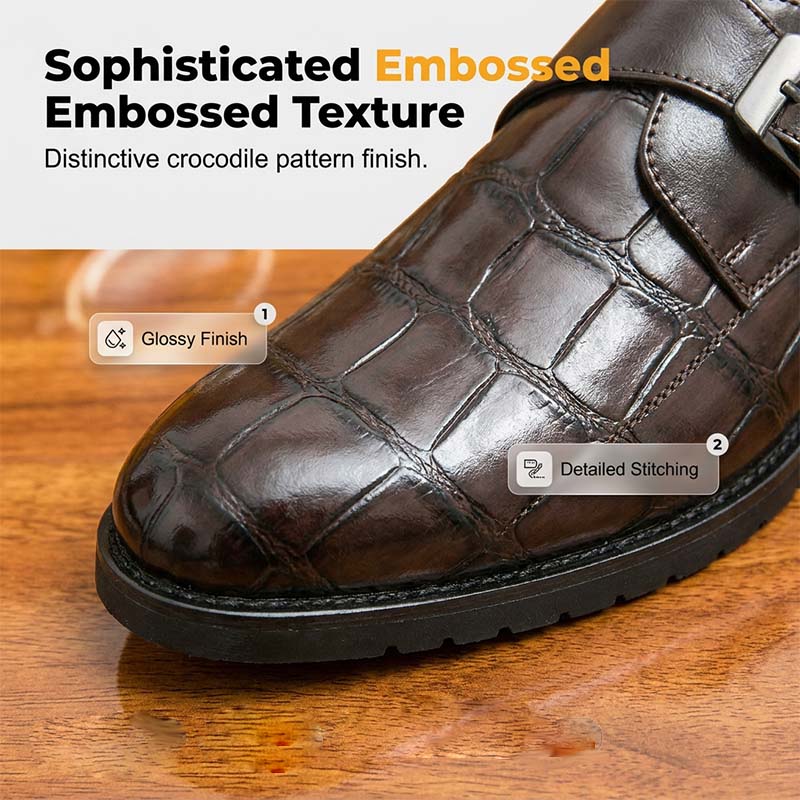 Klassische Herrenschuhe aus Kunstleder mit einer Schnalle