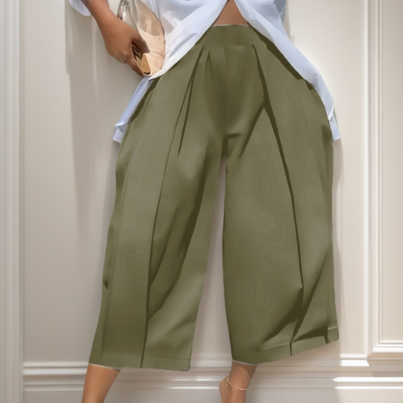 👖 LIMITIERTES ANGEBOT: 50% RABATT! ✨ Damen faltbare weit geschnittene Hosen – verkürzt, elastische Taille, 7 Farben 🍁