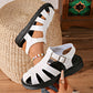 Damen Sandalen im Vintage-Stil mit Plateau und Cut-Outs