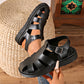 Damen Sandalen im Vintage-Stil mit Plateau und Cut-Outs