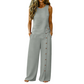 👕 Zweiteiliges Damen Outfit Set – ärmelloses asymmetrisches Top & weite Beinhose mit Knopfdetail, luftiges Sommer-Set in 8 Farben🌿