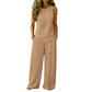 👕 Zweiteiliges Damen Outfit Set – ärmelloses asymmetrisches Top & weite Beinhose mit Knopfdetail, luftiges Sommer-Set in 8 Farben🌿