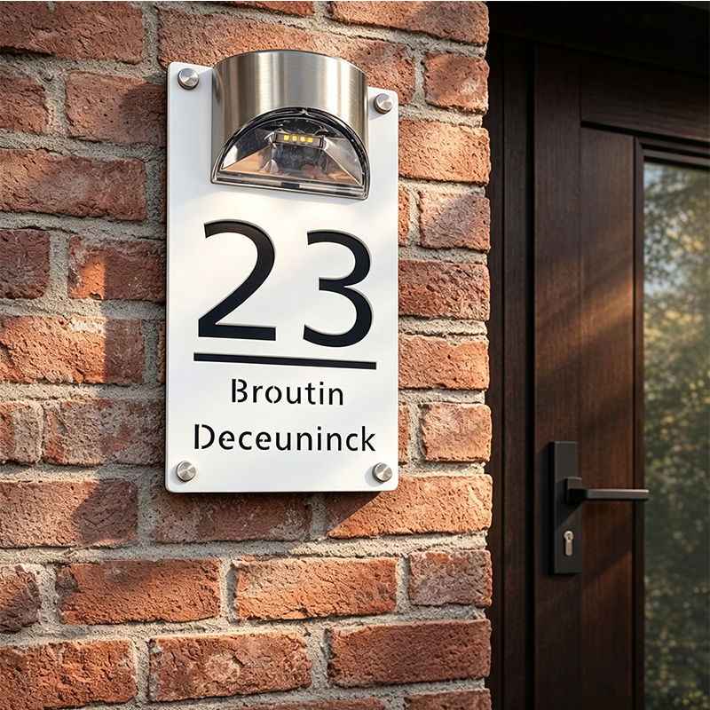 Solarbetriebene LED-Hausnummernleuchte