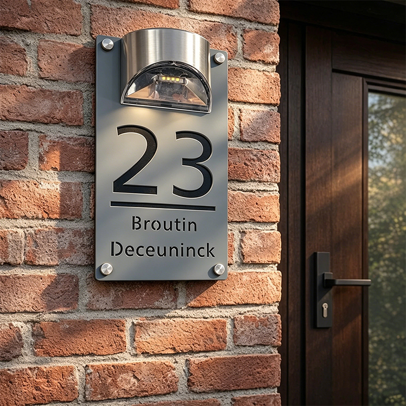 Solarbetriebene LED-Hausnummernleuchte
