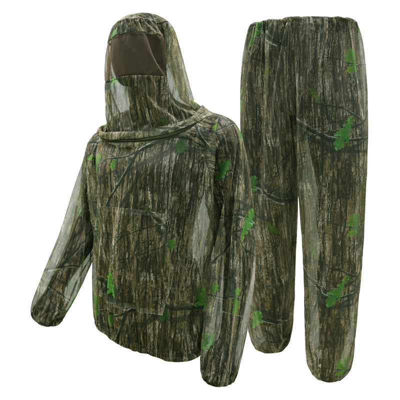 🏕️🦟 Tarnfarbener Anti-Mücken-Anzug mit Netzstoff – Atmungsaktive Schutzkleidung für Camping & Angeln