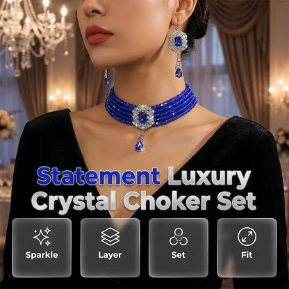 💎✨ 【Limitierte Auflage – 50 % Rabatt】Luxuriöses Set aus Kristall-Halskette und Ohrringen – glamourös, zeitlos & perfekt für besondere Anlässe