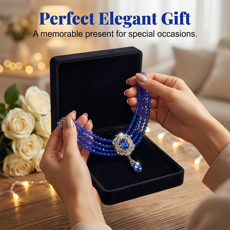 💎✨ 【Limitierte Auflage – 50 % Rabatt】Luxuriöses Set aus Kristall-Halskette und Ohrringen – glamourös, zeitlos & perfekt für besondere Anlässe