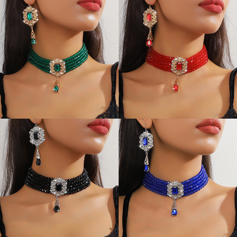 💎✨ 【Limitierte Auflage – 50 % Rabatt】Luxuriöses Set aus Kristall-Halskette und Ohrringen – glamourös, zeitlos & perfekt für besondere Anlässe