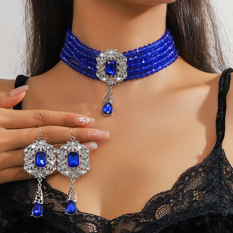 💎✨ 【Limitierte Auflage – 50 % Rabatt】Luxuriöses Set aus Kristall-Halskette und Ohrringen – glamourös, zeitlos & perfekt für besondere Anlässe
