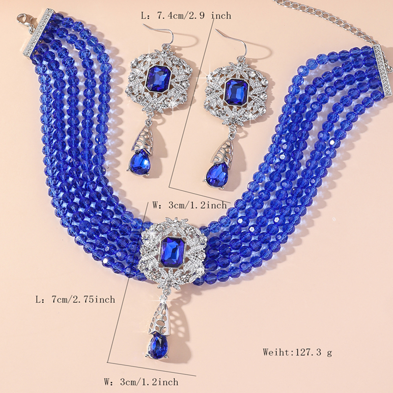 💎✨ 【Limitierte Auflage – 50 % Rabatt】Luxuriöses Set aus Kristall-Halskette und Ohrringen – glamourös, zeitlos & perfekt für besondere Anlässe