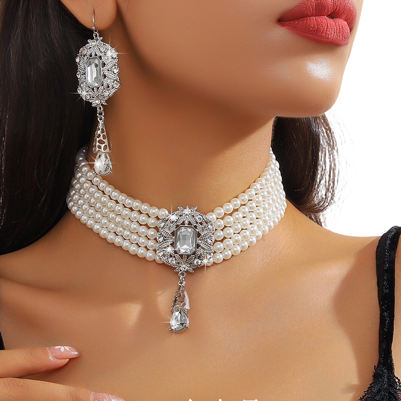 💎✨ 【Limitierte Auflage – 50 % Rabatt】Luxuriöses Set aus Kristall-Halskette und Ohrringen – glamourös, zeitlos & perfekt für besondere Anlässe