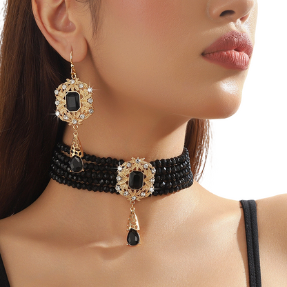 💎✨ 【Limitierte Auflage – 50 % Rabatt】Luxuriöses Set aus Kristall-Halskette und Ohrringen – glamourös, zeitlos & perfekt für besondere Anlässe