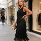 👗 Ärmelloses Flapper-Kleid für Damen mit V-Ausschnitt und Fransen – Lässig, verspielt & perfekt für Party & Sommer ✨