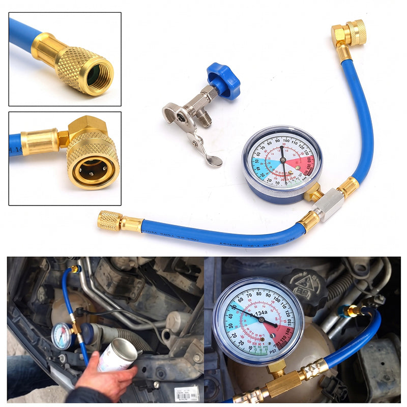 🔧❄️ R134a-Klimafüllschlauch mit Manometer – auslaufsicher, gut ablesbar & kompatibel mit Autos, Lastwagen oder Haushaltsklimaanlagen – sicheres DIY-Nachfüllen 🚗