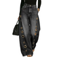 💥 50% RABATT 🔥 Damen Jeans mit weitem Bein & stylischer Ösenverzierung 👖 Trendig, bequem & absolut auffällig ✨