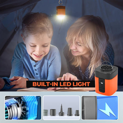Mini-Air-Pump mit SOS-Licht – kabellos & vielseitig – perfekt für Camping & Reisen🏕️🆘