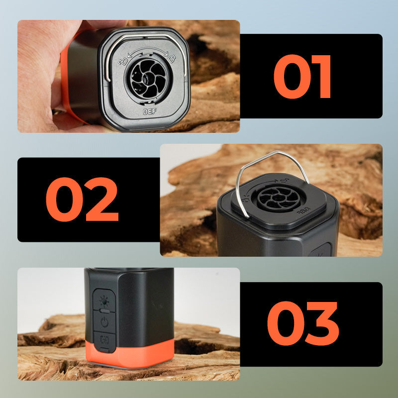 Mini-Air-Pump mit SOS-Licht – kabellos & vielseitig – perfekt für Camping & Reisen🏕️🆘