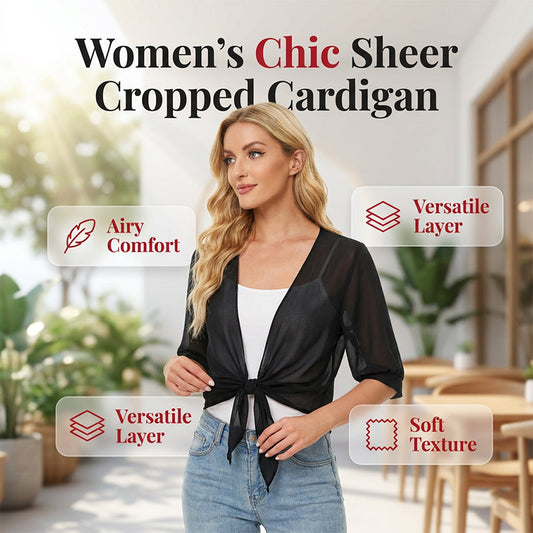 Elegantes, kurzes Chiffon-Top für Damen mit Bindeband vorne