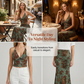 Boho-Zweiteiler mit floralem Print (Halterneck-Top und Maxirock)