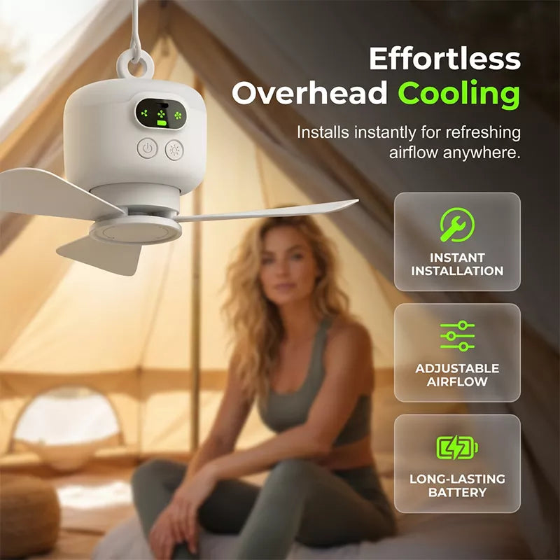 ⏰ Zeitlich begrenztes Angebot: 50 % Rabatt🌬️✨Wiederaufladbarer Deckenventilator mit LED-Beleuchtung