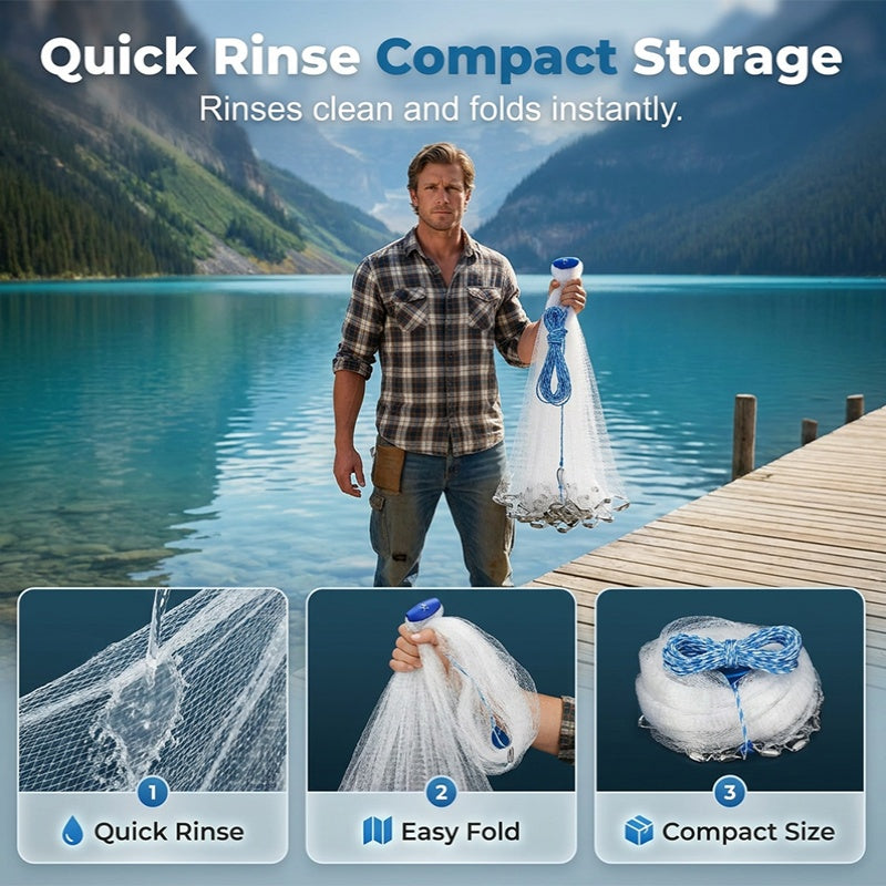 🎣 Versandkostenfrei 📦LIMITIERTES ANGEBOT 50% RABATT! ✨ Wurfnetz zum Angeln – Robust, Schnell Sinkend, Vielseitig 🌊
