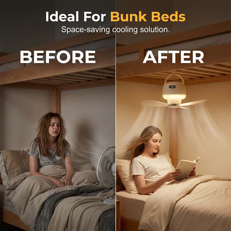 🌬️ LIMITIERTES ANGEBOT 50% RABATT! ✨ Tragbarer Deckenventilator mit LED – Aufladbar, Ultra-Leise, Vielseitig 💡